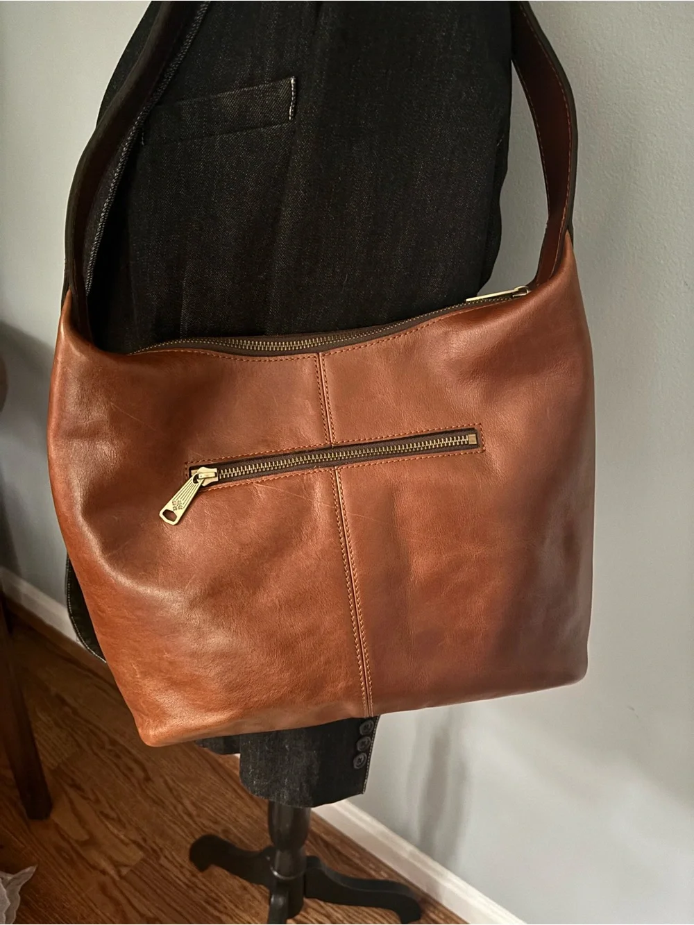 STUNNING Patricia Nash Elia Leather Hobo Bag - Rich Cognac Patina! - Picture 3 of 12